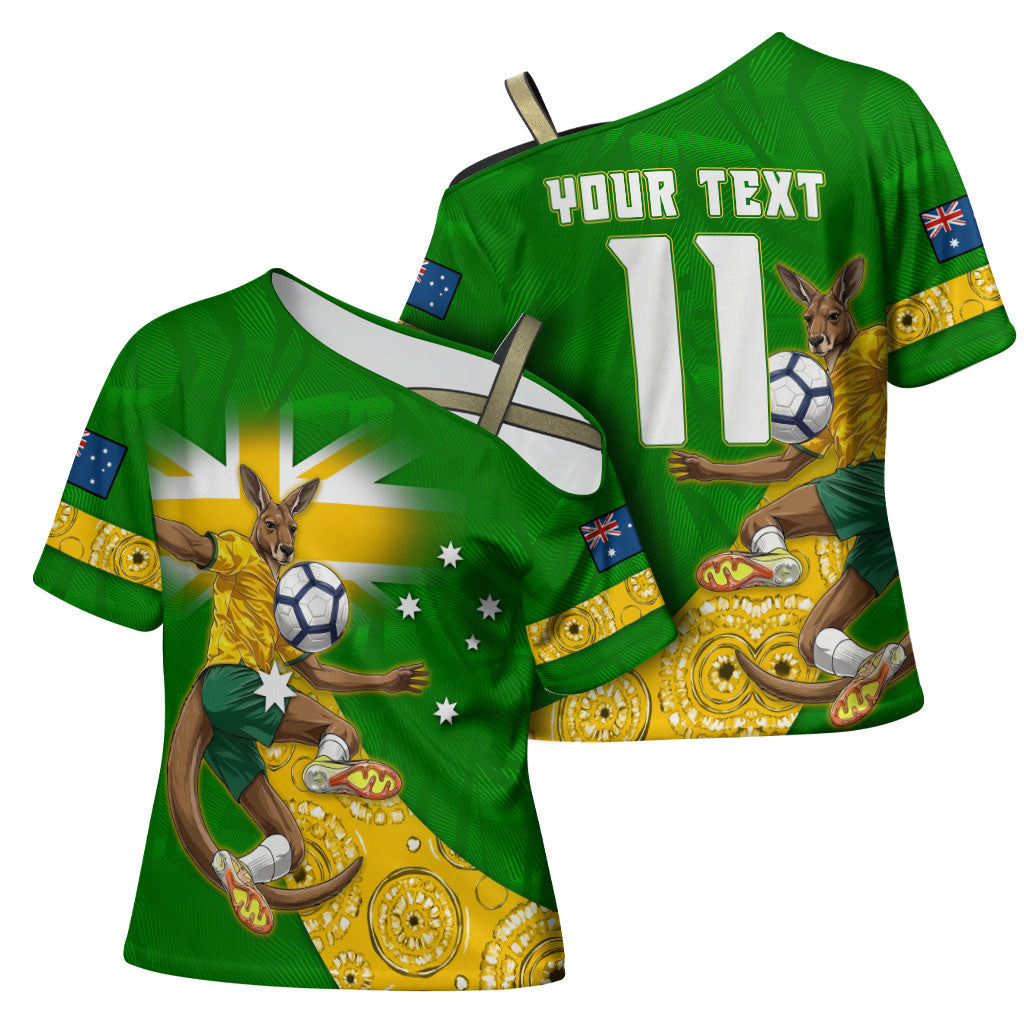 Personalized Australia Soccer Kangaroo Cross Shoulder Shirt Aussie Football Mascot Dynamic Sports Graphic