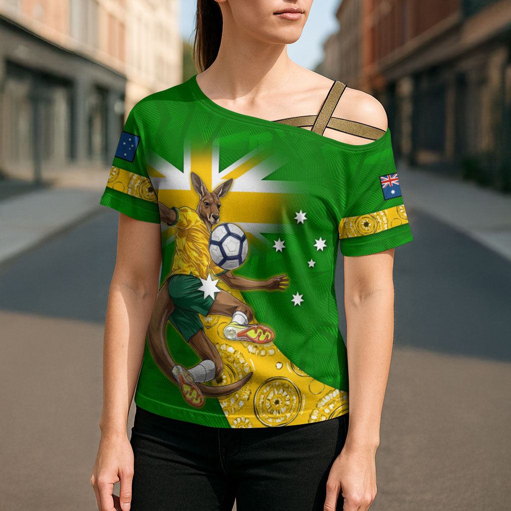 Personalized Australia Soccer Kangaroo Cross Shoulder Shirt Aussie Football Mascot Dynamic Sports Graphic