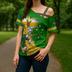 Personalized Australia Soccer Kangaroo Cross Shoulder Shirt Aussie Football Mascot Dynamic Sports Graphic