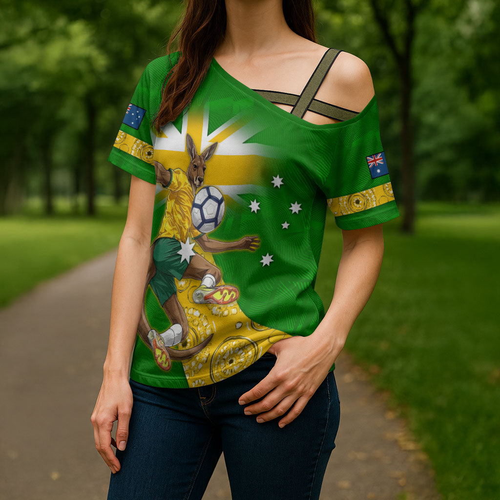Personalized Australia Soccer Kangaroo Cross Shoulder Shirt Aussie Football Mascot Dynamic Sports Graphic