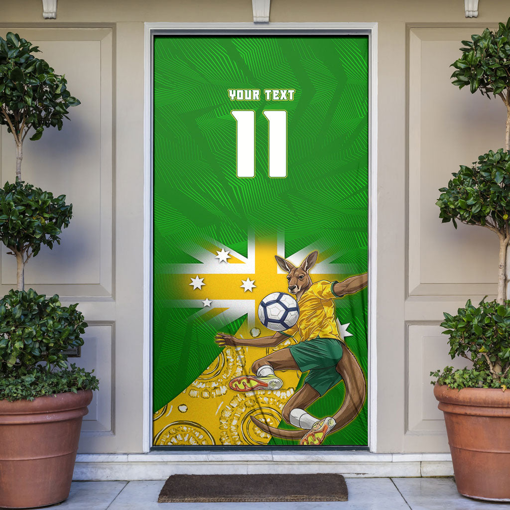 Personalized Australia Soccer Kangaroo Door Cover Aussie Football Mascot Dynamic Sports Graphic