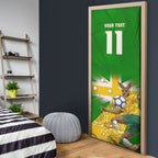 Personalized Australia Soccer Kangaroo Door Cover Aussie Football Mascot Dynamic Sports Graphic