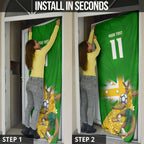 Personalized Australia Soccer Kangaroo Door Cover Aussie Football Mascot Dynamic Sports Graphic