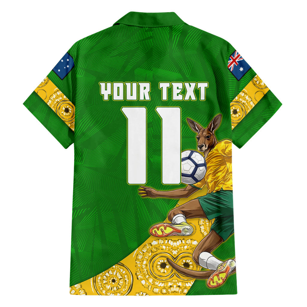 Personalized Australia Soccer Kangaroo Family Matching Long Sleeve Bodycon Dress and Hawaiian Shirt Aussie Football Mascot Dynamic Sports Graphic