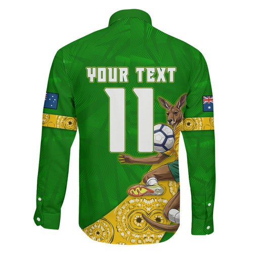 Personalized Australia Soccer Kangaroo Family Matching Short Sleeve Bodycon Dress and Hawaiian Shirt Aussie Football Mascot Dynamic Sports Graphic