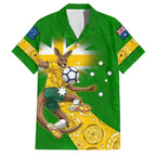 Personalized Australia Soccer Kangaroo Family Matching Tank Maxi Dress and Hawaiian Shirt Aussie Football Mascot Dynamic Sports Graphic