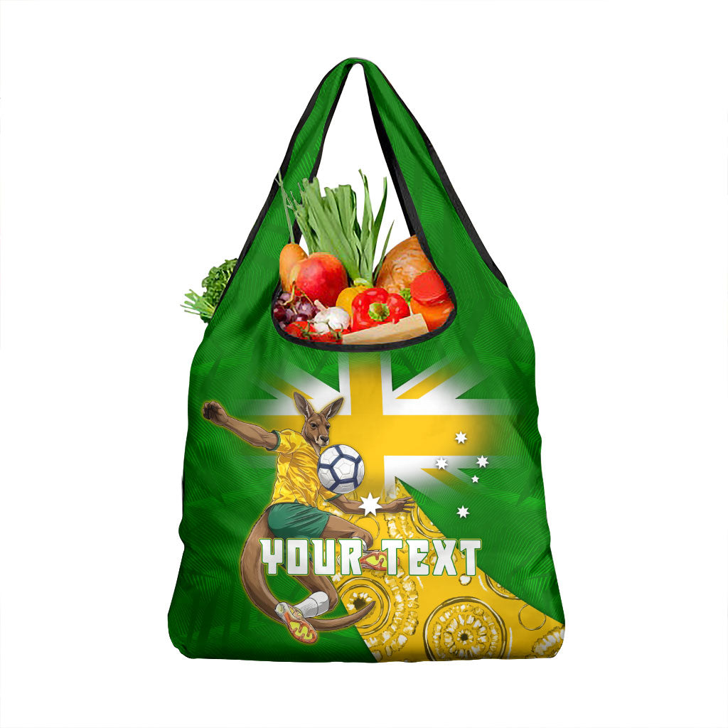 Personalized Australia Soccer Kangaroo Grocery Bag Aussie Football Mascot Dynamic Sports Graphic