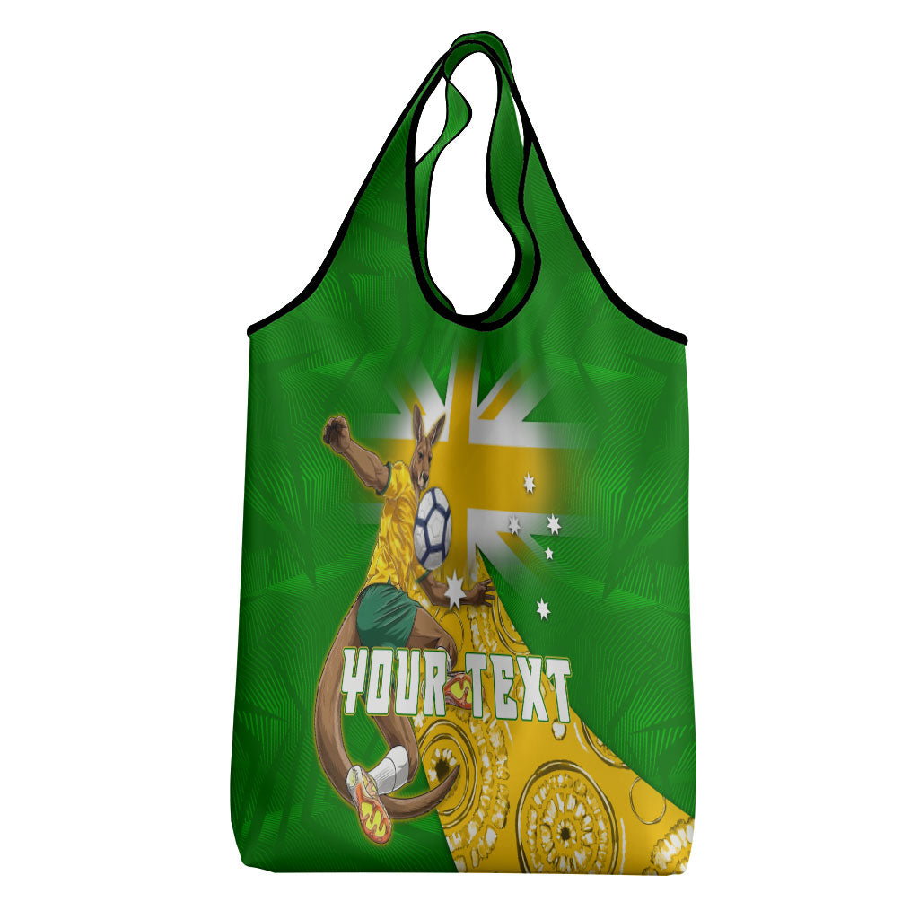 Personalized Australia Soccer Kangaroo Grocery Bag Aussie Football Mascot Dynamic Sports Graphic