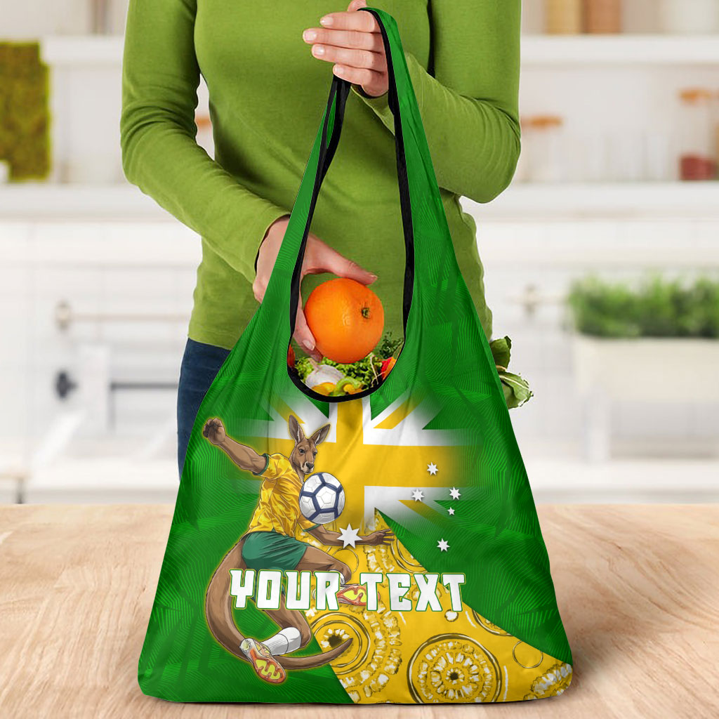Personalized Australia Soccer Kangaroo Grocery Bag Aussie Football Mascot Dynamic Sports Graphic