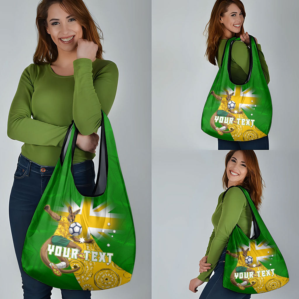 Personalized Australia Soccer Kangaroo Grocery Bag Aussie Football Mascot Dynamic Sports Graphic