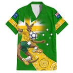 Personalized Australia Soccer Kangaroo Hawaiian Shirt Aussie Football Mascot Dynamic Sports Graphic