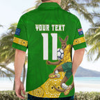 Personalized Australia Soccer Kangaroo Hawaiian Shirt Aussie Football Mascot Dynamic Sports Graphic