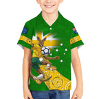 Personalized Australia Soccer Kangaroo Hawaiian Shirt Aussie Football Mascot Dynamic Sports Graphic