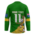 Personalized Australia Soccer Kangaroo Hockey Jersey Aussie Football Mascot Dynamic Sports Graphic