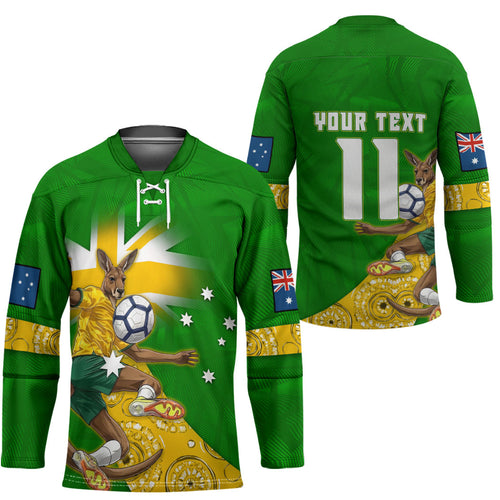 Personalized Australia Soccer Kangaroo Hockey Jersey Aussie Football Mascot Dynamic Sports Graphic