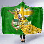 Personalized Australia Soccer Kangaroo Hooded Blanket Aussie Football Mascot Dynamic Sports Graphic
