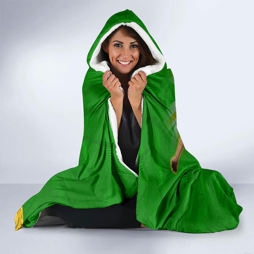 Personalized Australia Soccer Kangaroo Hooded Blanket Aussie Football Mascot Dynamic Sports Graphic