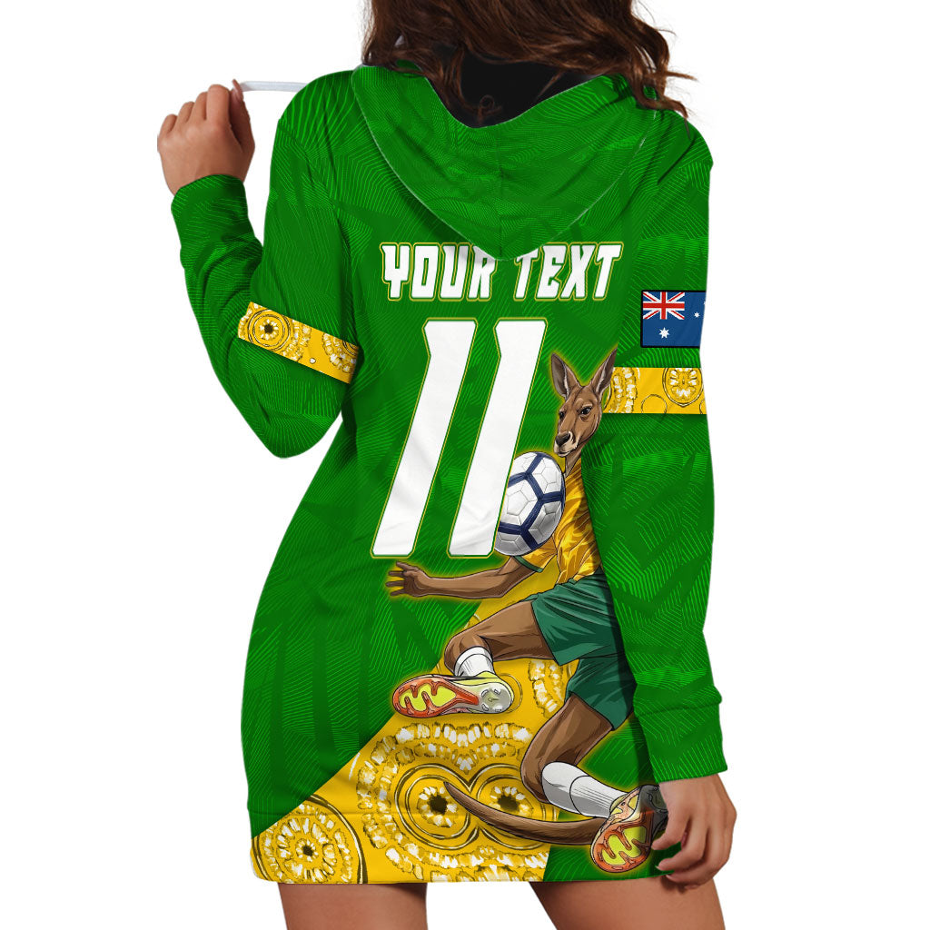 Personalized Australia Soccer Kangaroo Hoodie Dress Aussie Football Mascot Dynamic Sports Graphic