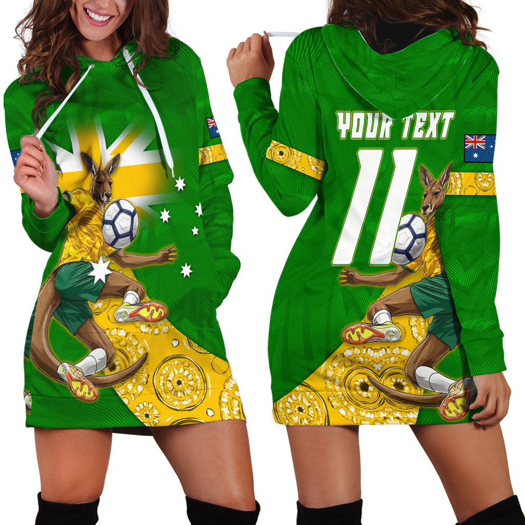 Personalized Australia Soccer Kangaroo Hoodie Dress Aussie Football Mascot Dynamic Sports Graphic