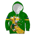 Personalized Australia Soccer Kangaroo Kid Hoodie Aussie Football Mascot Dynamic Sports Graphic