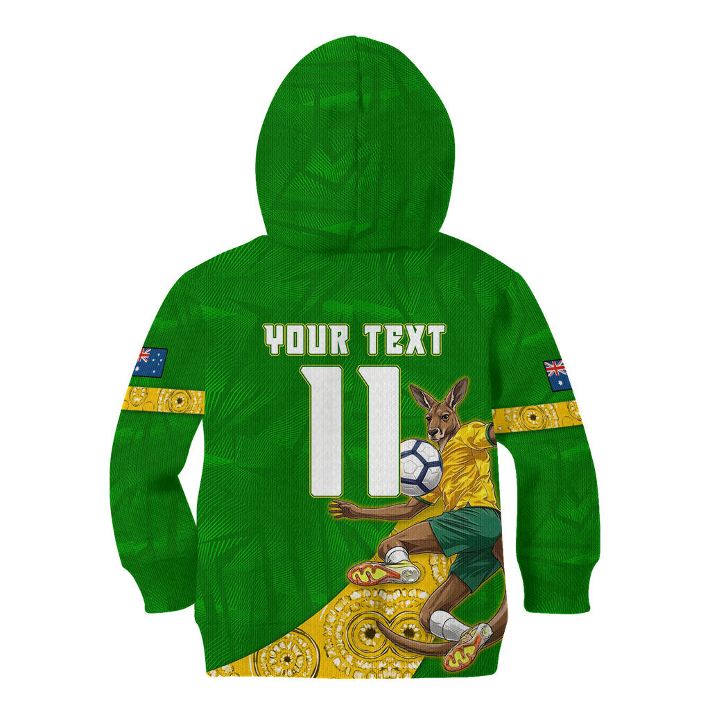 Personalized Australia Soccer Kangaroo Kid Hoodie Aussie Football Mascot Dynamic Sports Graphic