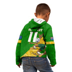 Personalized Australia Soccer Kangaroo Kid Hoodie Aussie Football Mascot Dynamic Sports Graphic