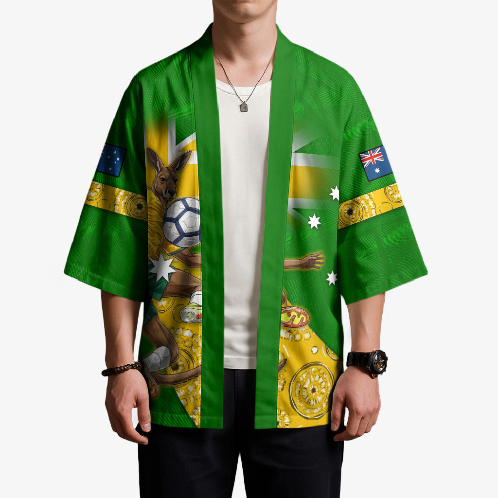 Personalized Australia Soccer Kangaroo Kimono Aussie Football Mascot Dynamic Sports Graphic