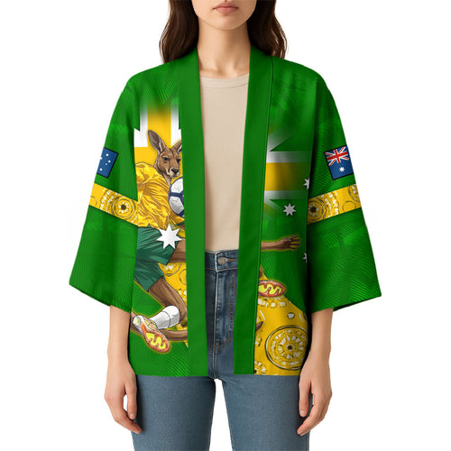 Personalized Australia Soccer Kangaroo Kimono Aussie Football Mascot Dynamic Sports Graphic