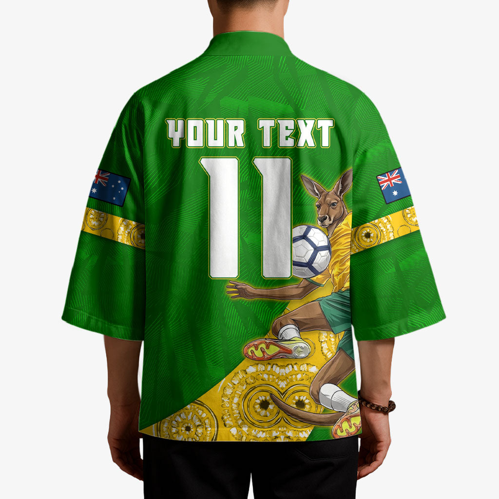 Personalized Australia Soccer Kangaroo Kimono Aussie Football Mascot Dynamic Sports Graphic