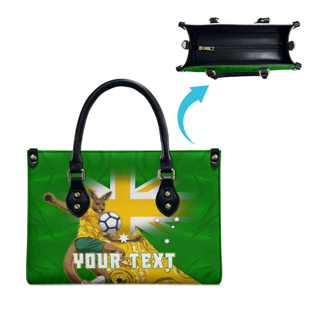 Personalized Australia Soccer Kangaroo Leather Bag Aussie Football Mascot Dynamic Sports Graphic