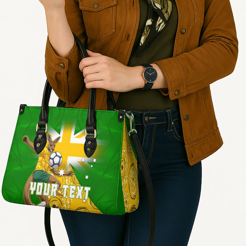 Personalized Australia Soccer Kangaroo Leather Bag Aussie Football Mascot Dynamic Sports Graphic