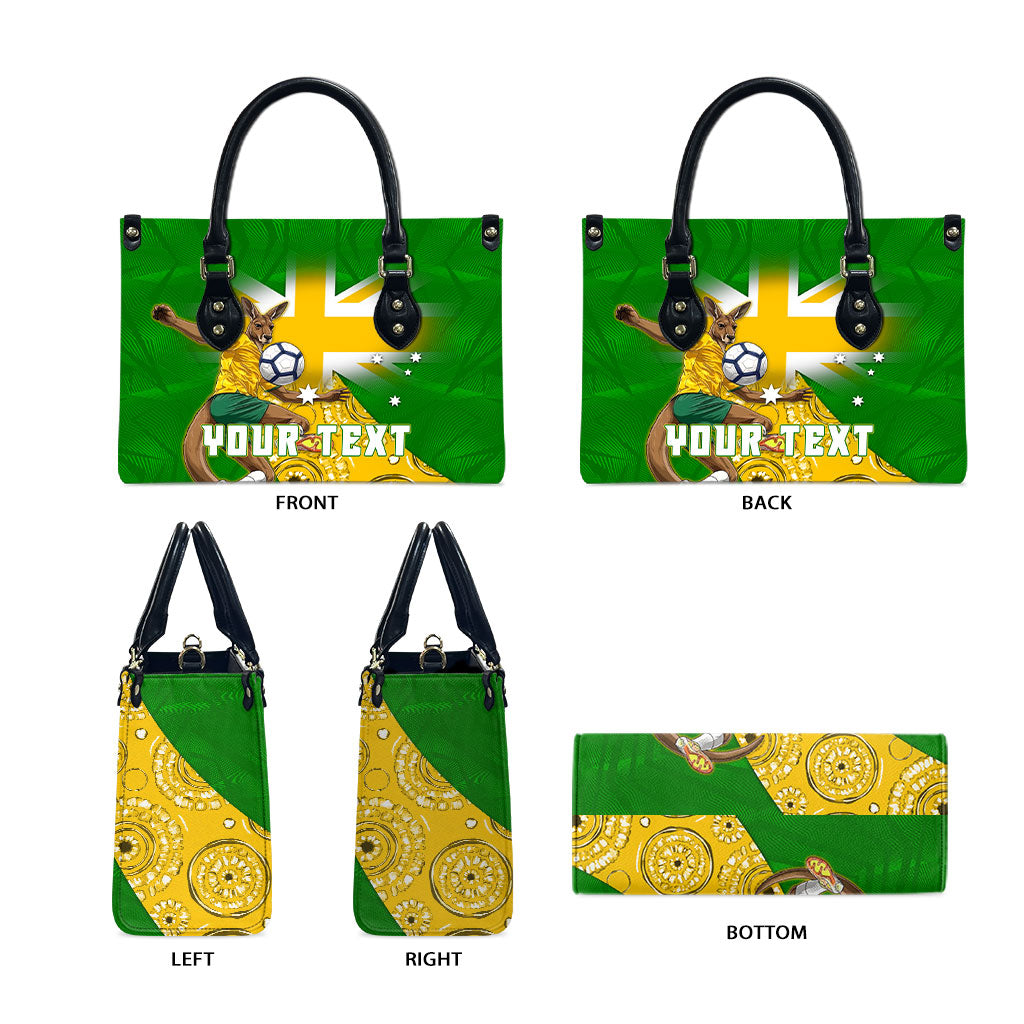 Personalized Australia Soccer Kangaroo Leather Bag Aussie Football Mascot Dynamic Sports Graphic