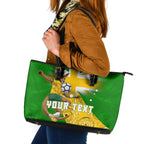 Personalized Australia Soccer Kangaroo Leather Tote Bag Aussie Football Mascot Dynamic Sports Graphic