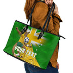 Personalized Australia Soccer Kangaroo Leather Tote Bag Aussie Football Mascot Dynamic Sports Graphic