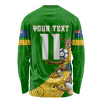 Personalized Australia Soccer Kangaroo Long Sleeve Shirt Aussie Football Mascot Dynamic Sports Graphic