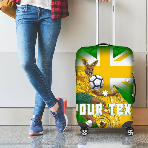 Personalized Australia Soccer Kangaroo Luggage Cover Aussie Football Mascot Dynamic Sports Graphic
