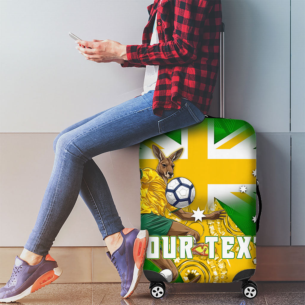 Personalized Australia Soccer Kangaroo Luggage Cover Aussie Football Mascot Dynamic Sports Graphic