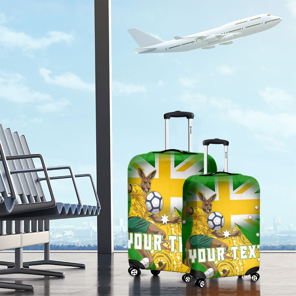 Personalized Australia Soccer Kangaroo Luggage Cover Aussie Football Mascot Dynamic Sports Graphic