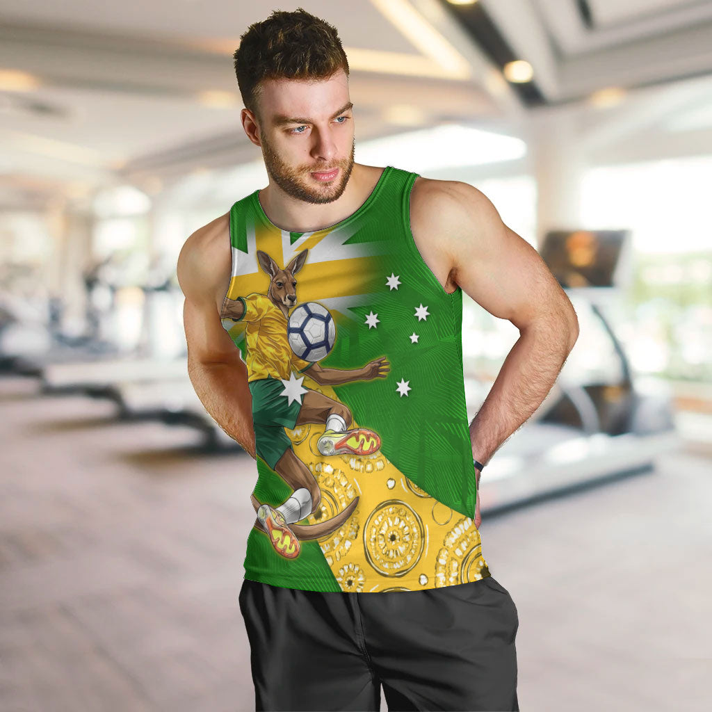 Personalized Australia Soccer Kangaroo Men Tank Top Aussie Football Mascot Dynamic Sports Graphic