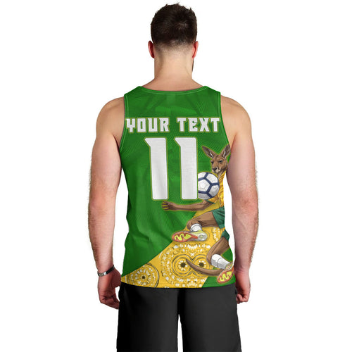 Personalized Australia Soccer Kangaroo Men Tank Top Aussie Football Mascot Dynamic Sports Graphic