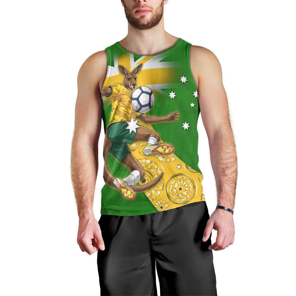 Personalized Australia Soccer Kangaroo Men Tank Top Aussie Football Mascot Dynamic Sports Graphic