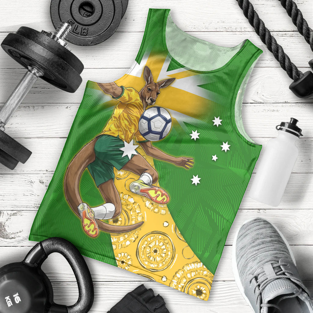 Personalized Australia Soccer Kangaroo Men Tank Top Aussie Football Mascot Dynamic Sports Graphic