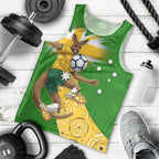 Personalized Australia Soccer Kangaroo Men Tank Top Aussie Football Mascot Dynamic Sports Graphic