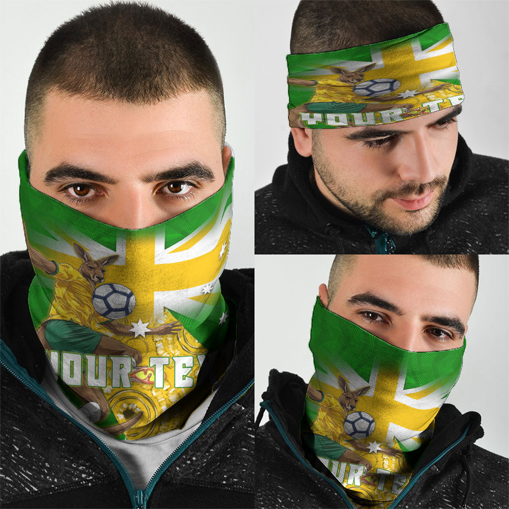 Personalized Australia Soccer Kangaroo Neck Gaiter Aussie Football Mascot Dynamic Sports Graphic