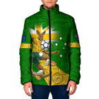 Personalized Australia Soccer Kangaroo Padded Jacket Aussie Football Mascot Dynamic Sports Graphic
