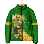 Personalized Australia Soccer Kangaroo Padded Jacket Aussie Football Mascot Dynamic Sports Graphic