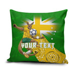 Personalized Australia Soccer Kangaroo Pillow Cover Aussie Football Mascot Dynamic Sports Graphic