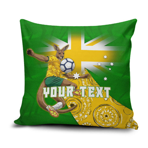 Personalized Australia Soccer Kangaroo Pillow Cover Aussie Football Mascot Dynamic Sports Graphic
