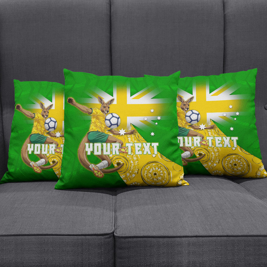Personalized Australia Soccer Kangaroo Pillow Cover Aussie Football Mascot Dynamic Sports Graphic