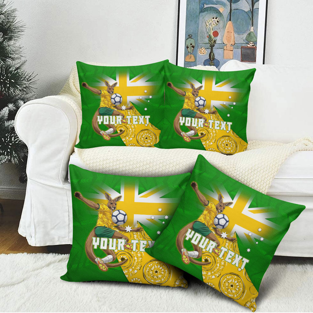 Personalized Australia Soccer Kangaroo Pillow Cover Aussie Football Mascot Dynamic Sports Graphic